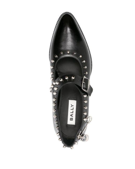 Bally Black Gerwin Studded Leather Loafers