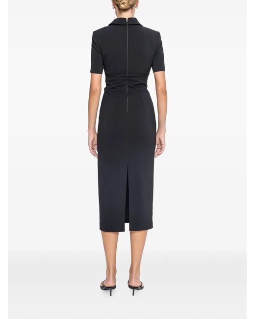 Nissa Blue Fitted Midi Dress