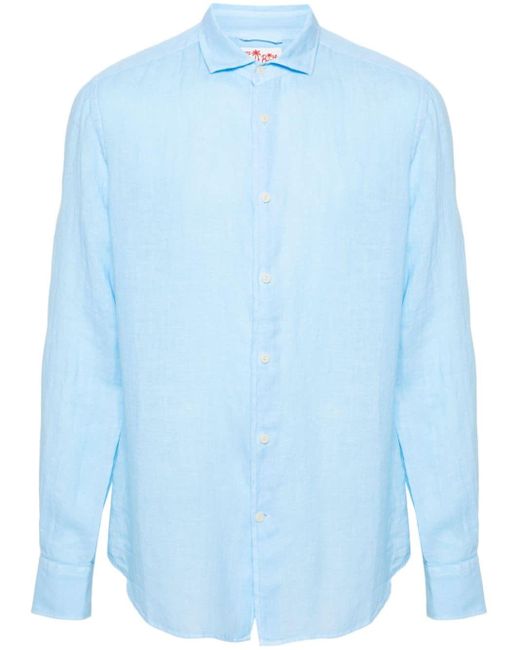 Mc2 Saint Barth Blue Pamplona Linen Shirt for men