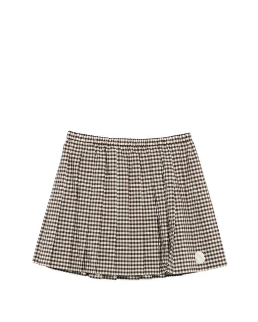 Moncler Geruite Mini-Plooirok in het White