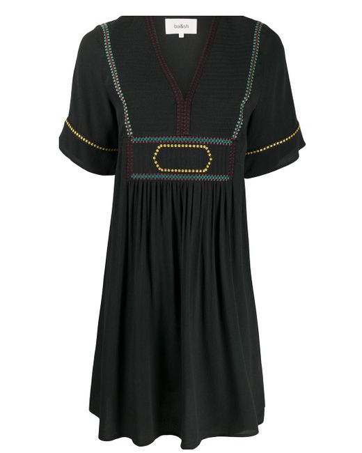 Robe courte Talia à broderies Ba&sh en coloris Noir | Lyst