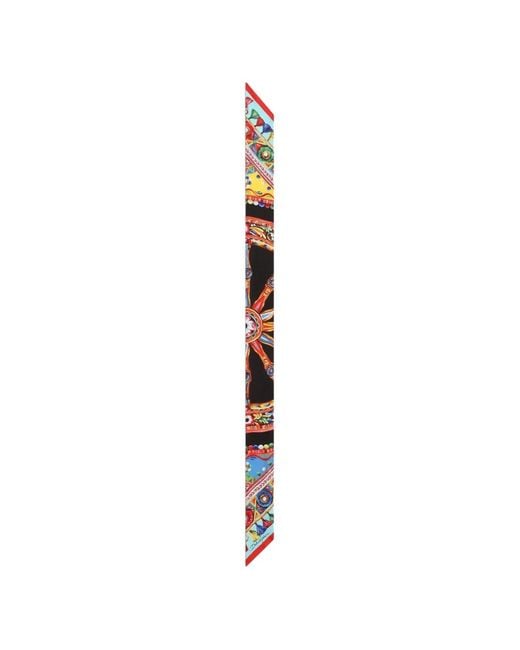 Dolce & Gabbana White 6X100 Carretto-Print Silk Twill Bandeau