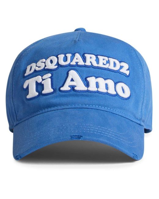 DSquared² Blue Logo-embroidered Baseball Hat for men
