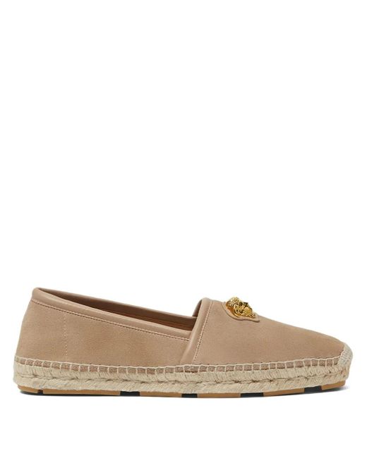 Versace Brown La Medusa Suede Slippers for men