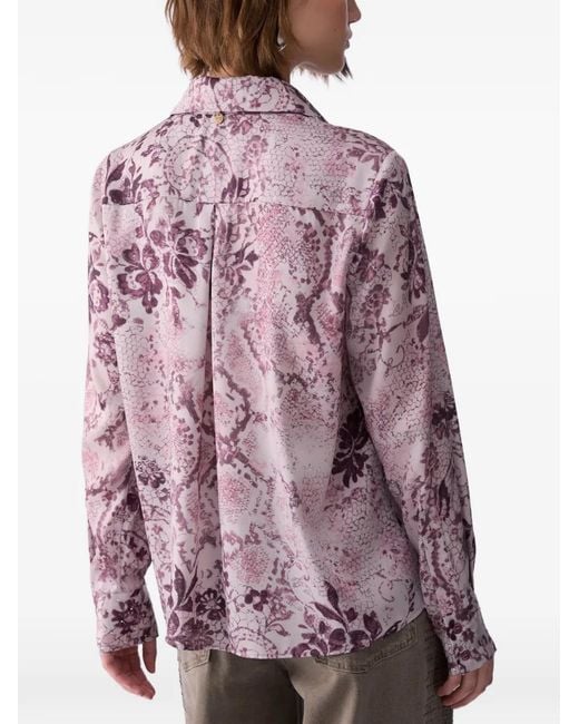Liu Jo Purple Printed Twill Shirt