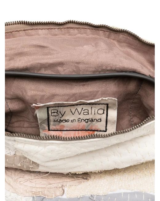 By Walid Gray Embroidered Clutch Bag for men