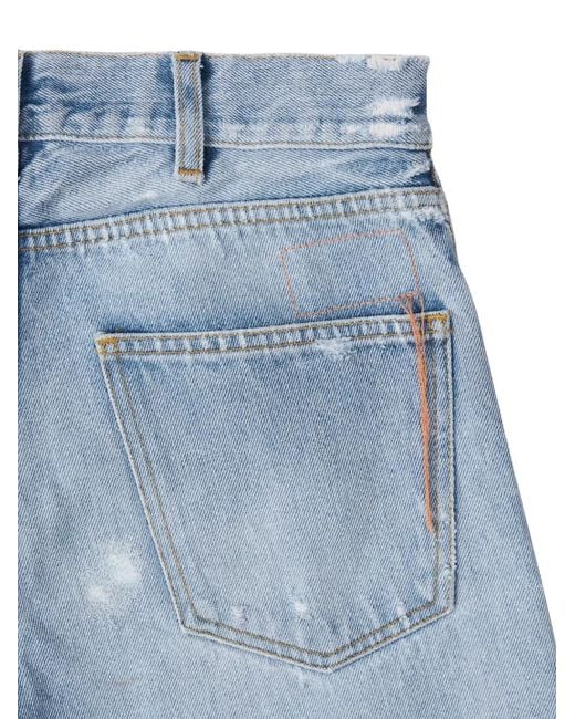 Fortela Blue High-Waisted Five-Pocket Denim Wide-Leg Jeans