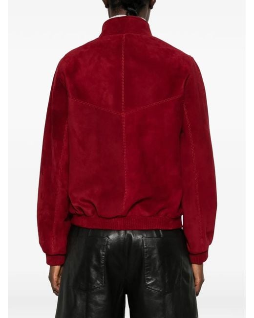 MITILIANE COUTURE Red Suede Zip-Up Jacket