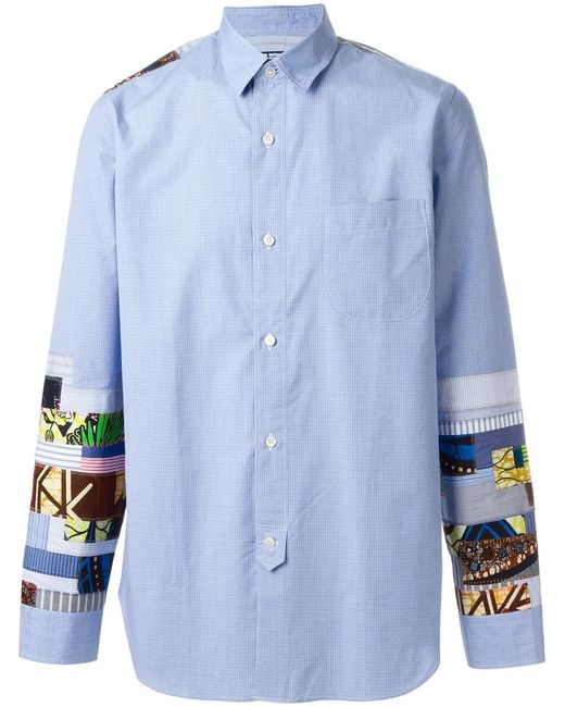 Junya Watanabe Hemd Mit Patchwork-Design in Blue für Herren