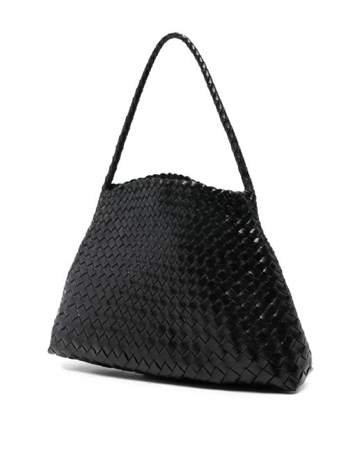 Dragon Diffusion Black Santa Maria Braided Leather Shoulder Bag