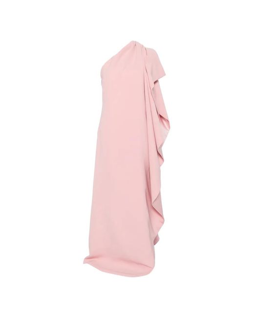 Jean Louis Sabaji Pink Ruffled One-Shoulder Dress