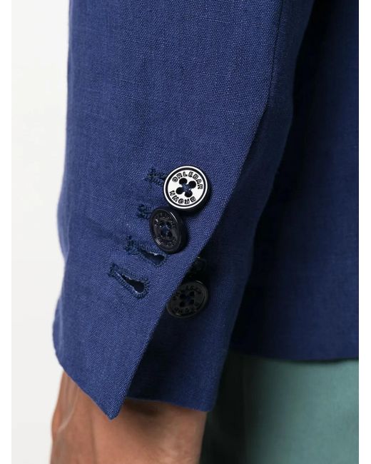 Orlebar Brown Blue Single-Breasted Silk Blazer for men