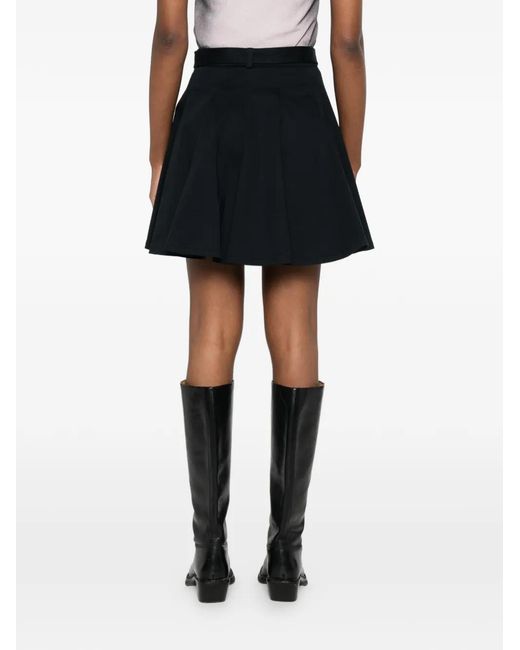 Versace Jeans Couture Black Belted Pleated Skirt