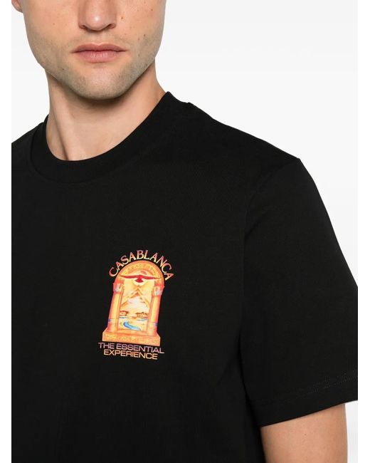 Casablanca Black Hermons Mirage Graphic-Print T-Shirt for men