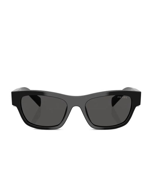 Occhiali Da Sole Con Placca Logo di Prada in Black