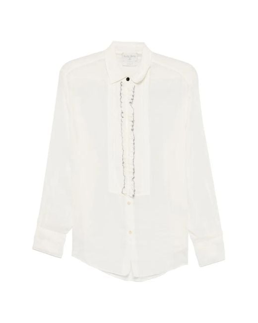 Forte_forte White Ruffle-Trim Shirt