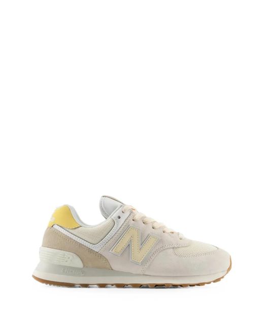 New Balance White 574 Sneakers