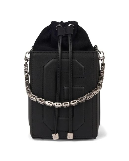 Gcds Black Logo-Embossed Shoulder Bag