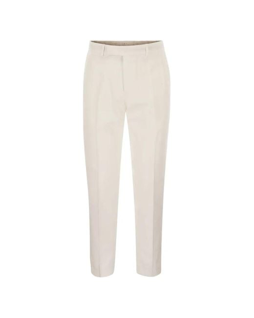 PT Torino White Rebel Cotton Trousers for men