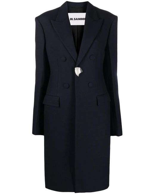 Jil Sander Wollen Jas in het Blue
