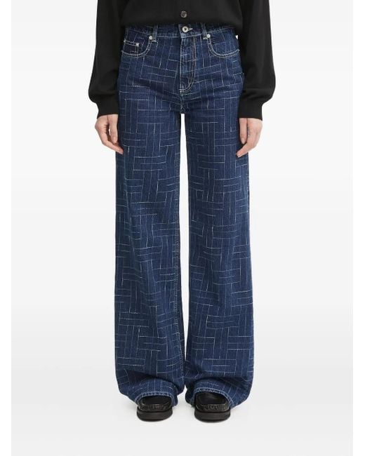 KENZO グリッドパターン ジーンズ Blue