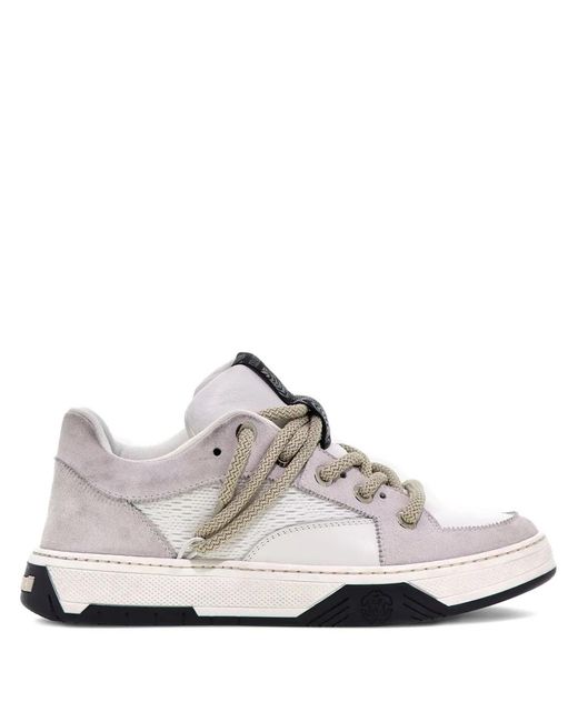 Roberto Cavalli White Panelled Sneakers for men