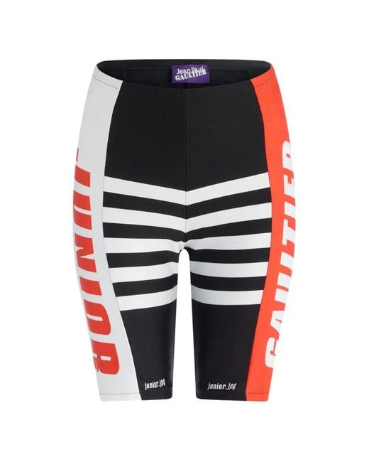 Jean Paul Gaultier Black Junior Gaultier Cycling-Printed Stretch Shorts