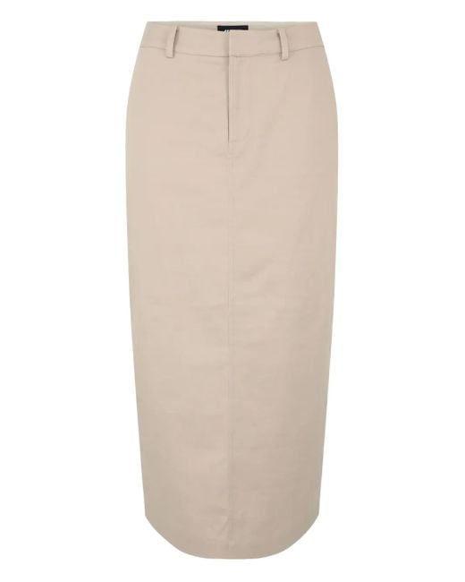 SER.O.YA Natural Rear-Vent Midi Skirt