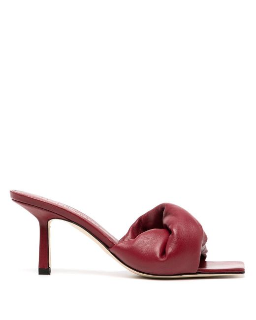 STUDIO AMELIA Leather Twist Front 75mm Mules in Red - Lyst