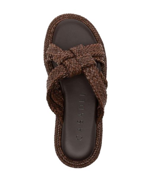 Casadei Brown Dama Lido Faux-leather Sandals