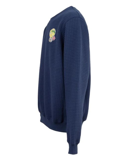 Casablanca Blue Quilted Mascot Sweatshirt for men