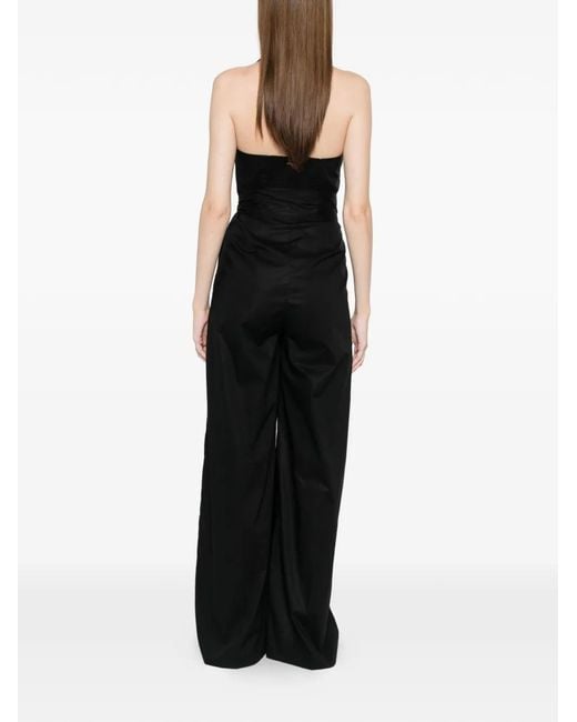Twinset Black Collared Belted Jumpsuit