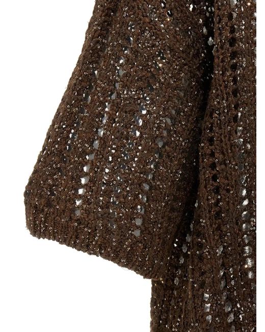 Brunello Cucinelli Brown Rustic Dazzling Net Jersey
