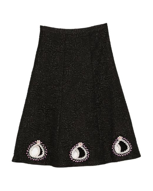 Cynthia Rowley Black Bead-Embellished Skirt