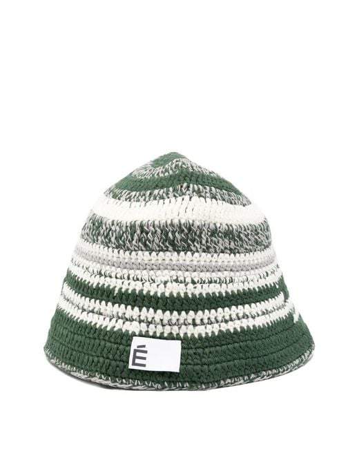 Etudes Studio Green Striped Crochet Hat