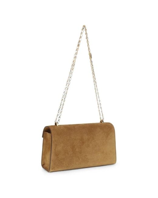 SAVETTE White Symmetry Suede Shoulder Bag