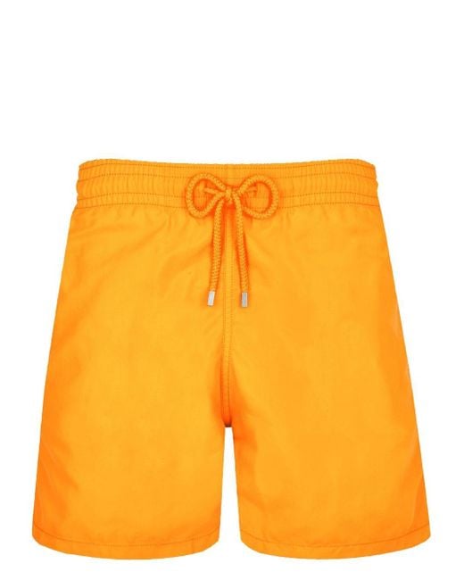 Vilebrequin Yellow Moorea Logo-patch Swim Shorts for men