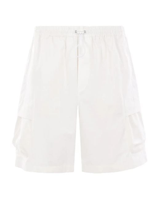 Gucci White Web Stripe Cargo Shorts for men
