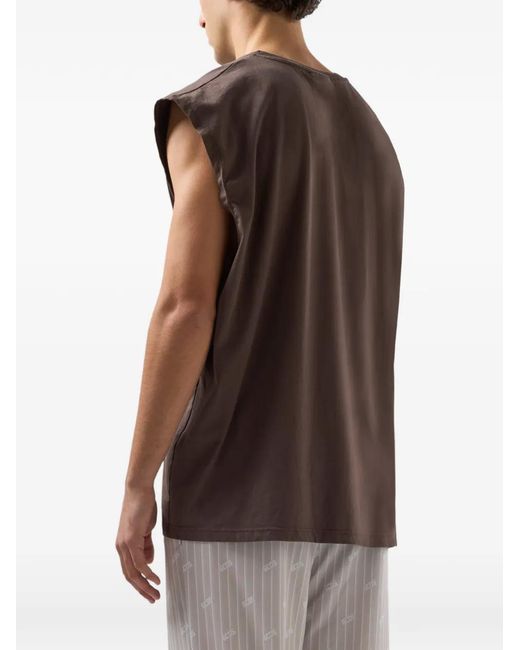 Gcds Brown Sleeveless Vest for men