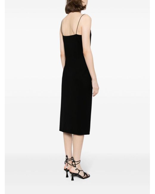 Reformation Black Pavia Knitted Midi Dress