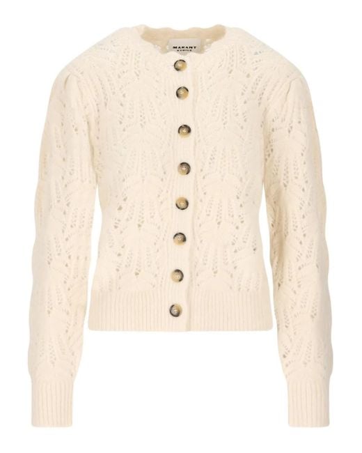 Isabel Marant Vest Met Knoopdetail En Kant in het Natural
