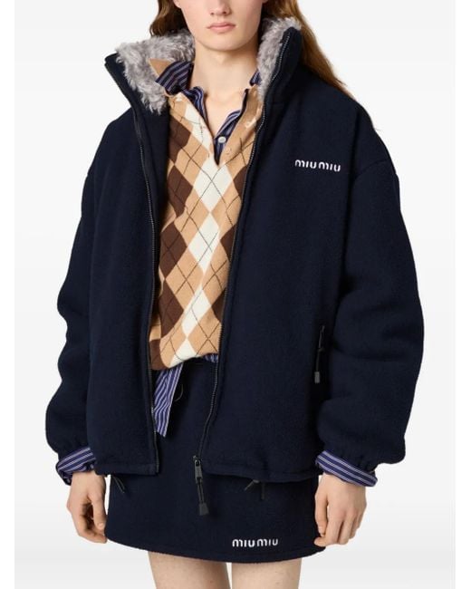 Miu Miu Blue Fleece Miniskirt