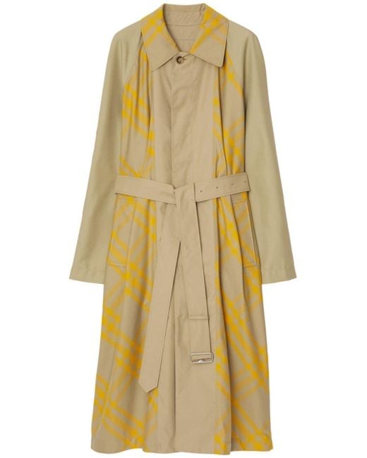 Burberry Yellow Bradford Check-print Gabardine Coat for men