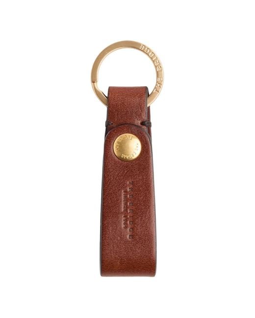 The Bridge White Logo-Debossed Leather Keyring