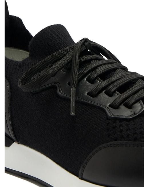 Magnanni Shoes Black Knit Panel Sneakers for men
