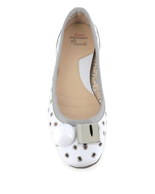 Dove Nuotano Gli Squali Becky フラットシューズ White