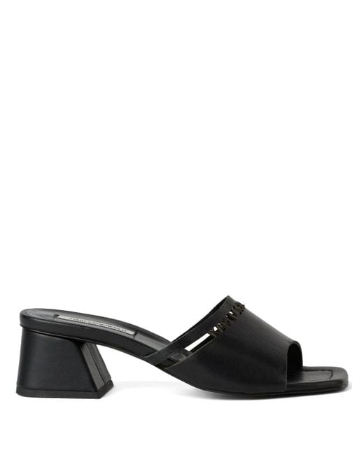 Karl Lagerfeld Black Plaza 55mm Leather Sandals