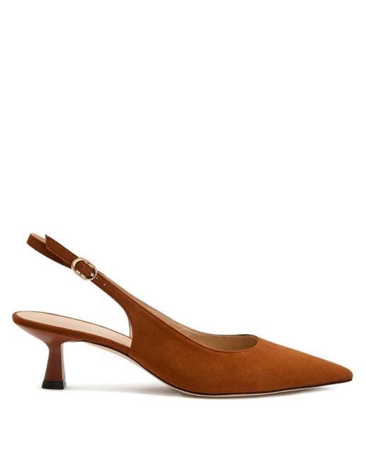 Stuart Weitzman Brown 50Mm Slingback Pumps