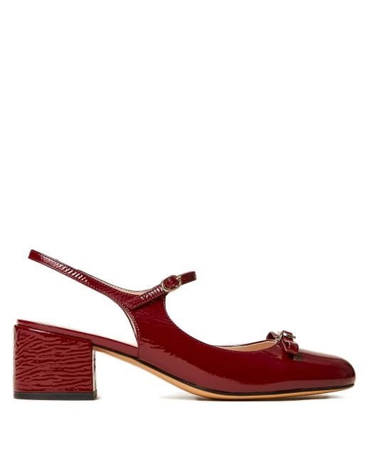 Twinset 50 Mm Pumps Van Kalfsleer Met Strik in het Red
