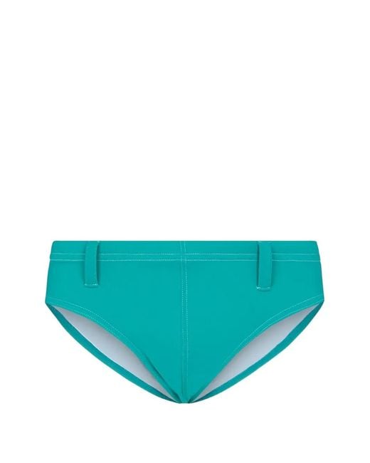 DSquared² Blue Logo-Print Belt-Loop Swim Briefs for men